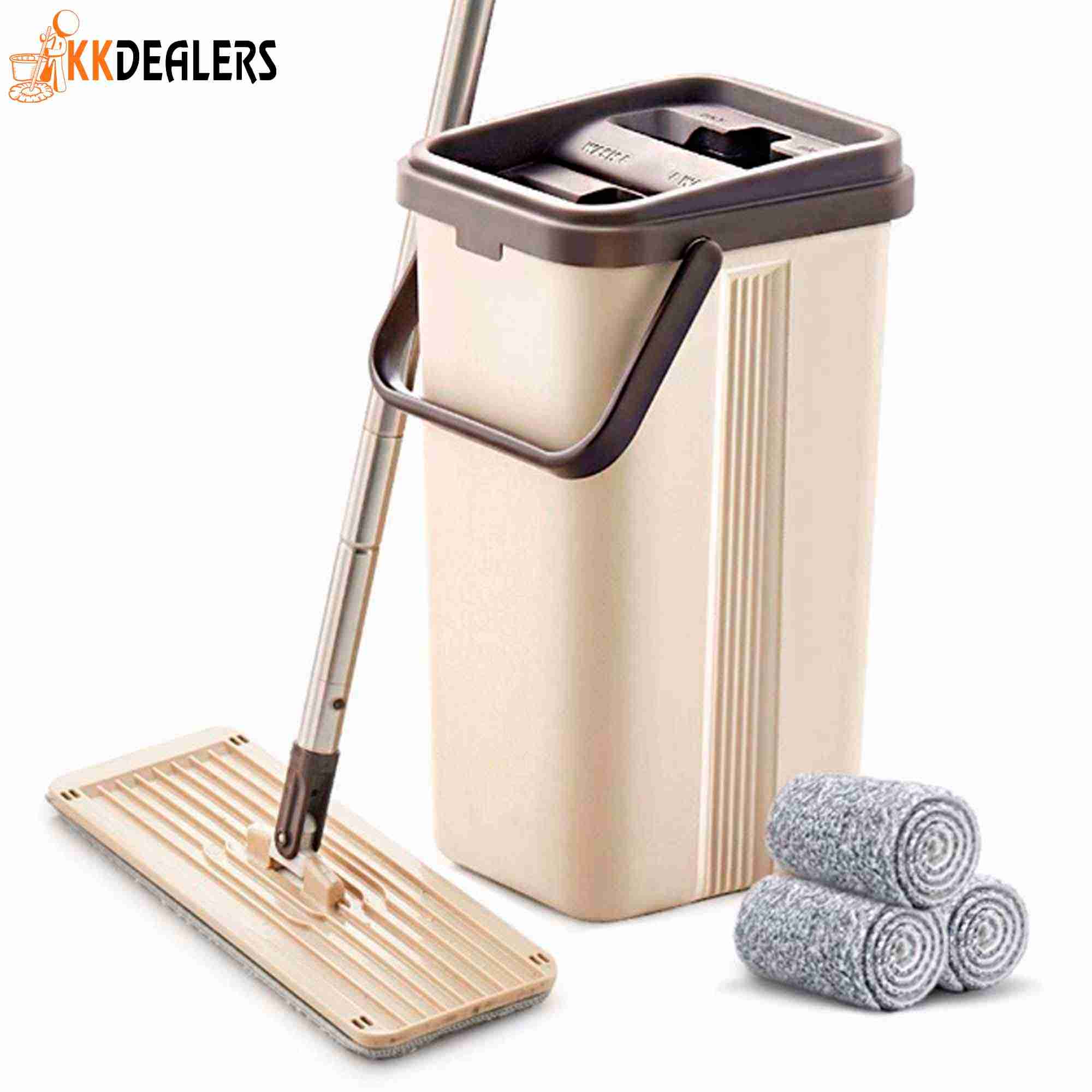 MicroFiber Flat Mop With Squeeze Bucket - KKDealers